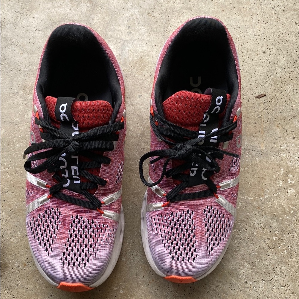 On Running Pink and Black Athletic Shoes for Performance